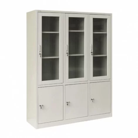 Tủ sắt 190 TS03D 3 khoang 3 cánh kính mở Tủ sắt 190 TS03D 3 khoang 3 cánh kính mở