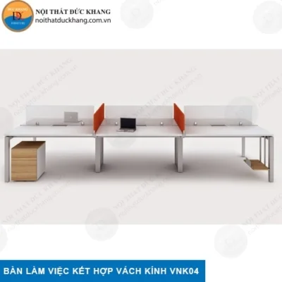 Bàn làm việc kết hợp vách ngăn kính VNK04