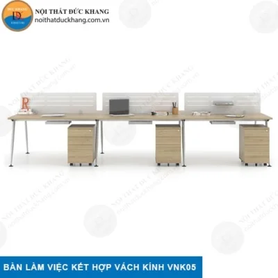 Bàn làm việc kết hợp vách ngăn kính VNK05