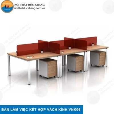 Bàn làm việc kết hợp vách ngăn kính VNK06