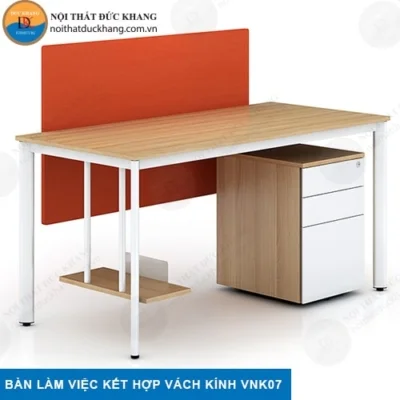 Bàn làm việc kết hợp vách ngăn kính VNK07