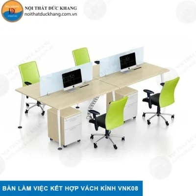 Bàn làm việc kết hợp vách ngăn kính VNK08