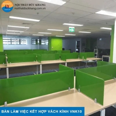 Bàn làm việc kết hợp vách ngăn kính VNK10