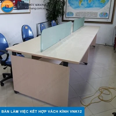 Bàn làm việc kết hợp vách ngăn kính VNK12