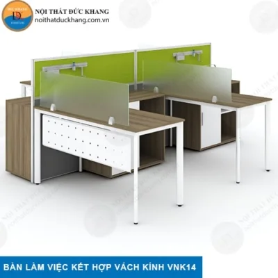 Bàn làm việc kết hợp vách ngăn kính VNK14