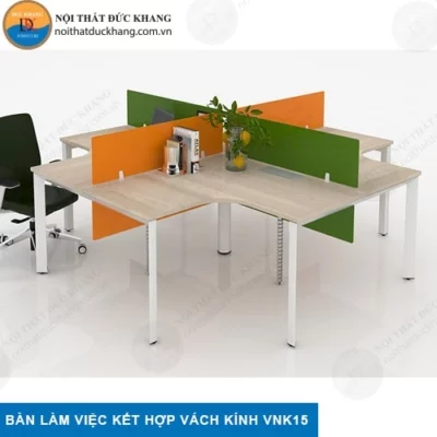 Bàn làm việc kết hợp vách ngăn kính VNK15