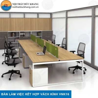 Bàn làm việc kết hợp vách ngăn kính VNK16