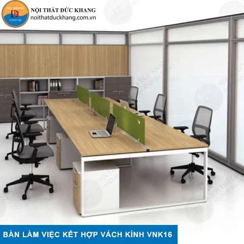 Bàn làm việc kết hợp vách ngăn kính VNK16 giá tốt Bàn làm việc kết hợp vách ngăn kính VNK16 giá tốt
