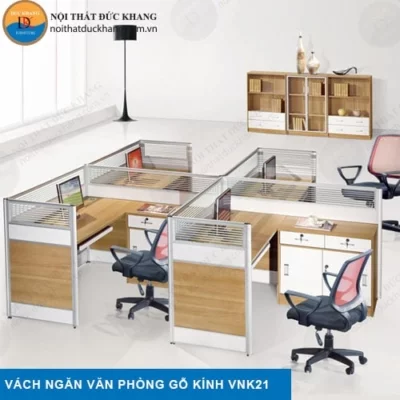 Vách ngăn gỗ kính VNGK21
