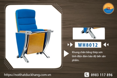 WH8012-8 | Ghế hội trường có bàn viết DKF chân bám sàn hiện đại