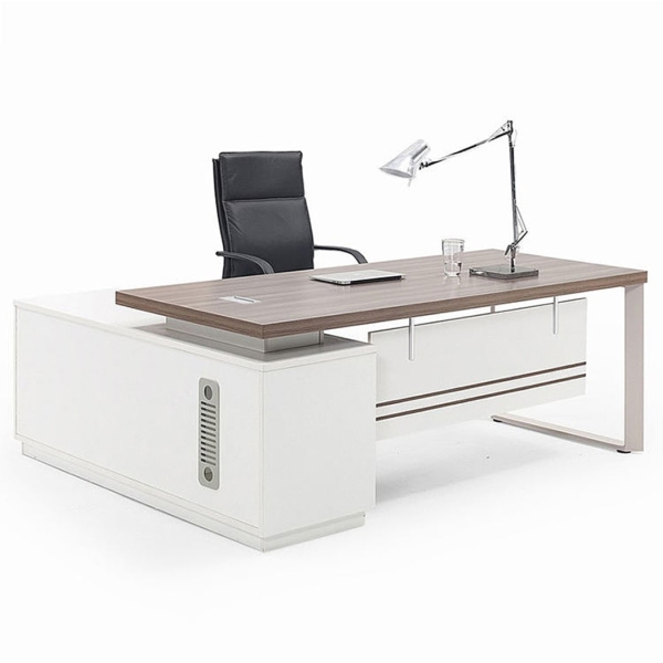 Bàn giám đốc 2m chữ L, chân sắt sơn tĩnh điện kèm tủ phụ DKBGDCC01