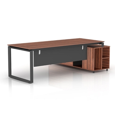 Bàn giám đốc 2m chữ L, chân sắt sơn tĩnh điện kèm tủ phụ DKBGDCC01