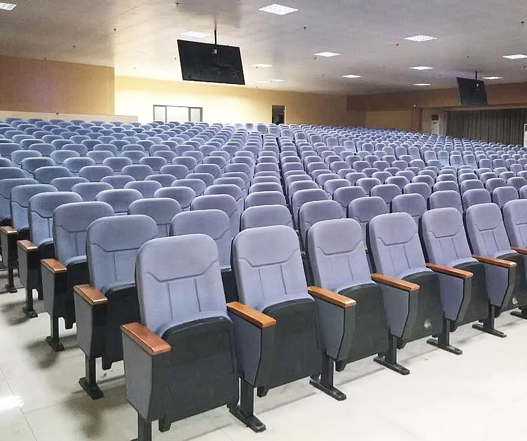 Ghế hội trường nhập khẩu kèm bàn viết, tay vịn ốp gỗ, đệm mút bọc nỉ tím WH512-1 Ghế hội trường nhập khẩu kèm bàn viết, tay vịn ốp gỗ, đệm mút bọc nỉ tím WH512-1