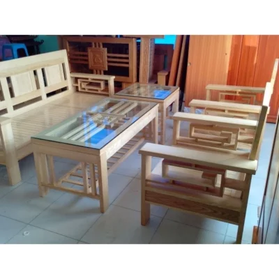 Bàn ghế phòng khách salon gỗ sồi Đức Khang DK EPK-228