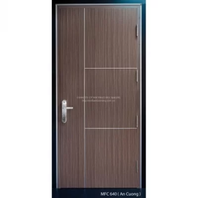 DKCK-23 | Cửa đi gỗ DKF có ổ khóa + vân gỗ sang trọng