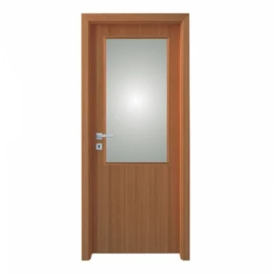 DKCK-010 | Cửa gỗ DKF phía trên có kính mờ + ổ khóa bảo mật cao