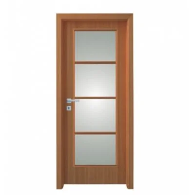 DKCK-011 | Cửa gỗ DKF kết hợp kính mờ sang trọng + ổ khóa an toàn