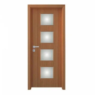 DKCK-012 | Cửa gỗ DKF có kính mờ + ổ khóa an toàn