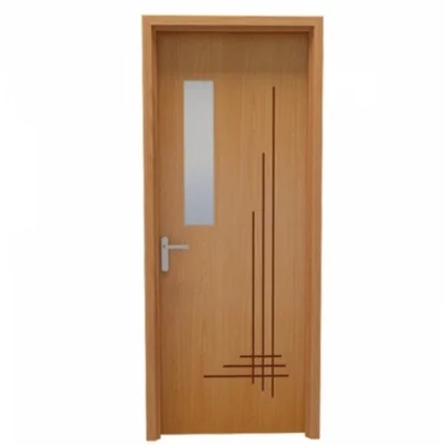 DKCK-014 | Cửa gỗ DKF có kính mờ + ổ khóa an toàn