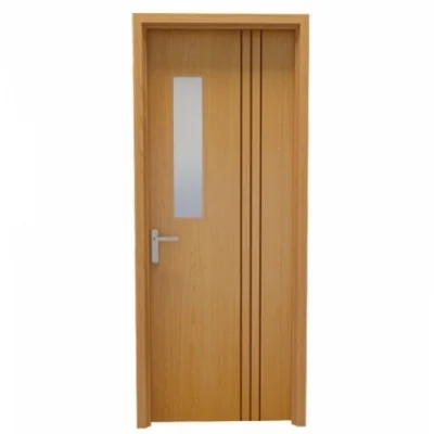 DKCK-015 | Cửa gỗ DKF có ổ khóa + thiết kế xẻ rãnh sang trọng