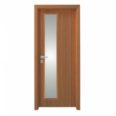 DKCK-06 | Cửa gỗ DKF có ổ khóa + kính mờ đẹp hiện đại