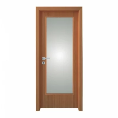 DKCK-07 | Cửa gỗ DKF kính mờ + ổ khóa hiện đại