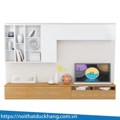 DKTT-28 | Kệ trang trí DKF có giá treo + bàn kệ để tivi