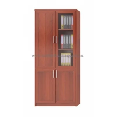 TC8021KD | Tủ tài liệu cao DKF gỗ CN + 2 buồng, cánh kính mở
