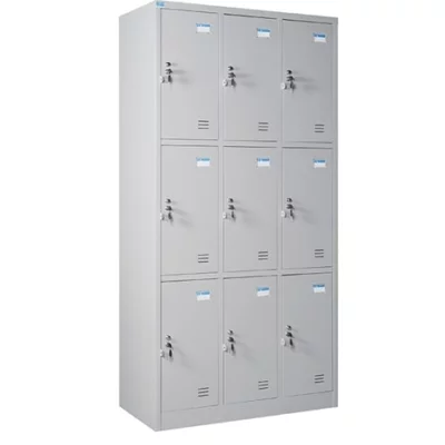 Tủ TU983-3K | Tủ locker sắt Hòa Phát 9 khoang, màu ghi
