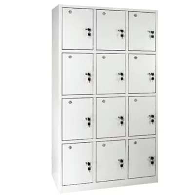 Tủ TS06 | Tủ sắt locker 12 khoang cánh mở, màu ghi