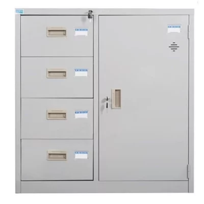 Tủ TU88-4D | Tủ sắt Hòa Phát 4 ngăn kéo, cánh mở, màu ghi