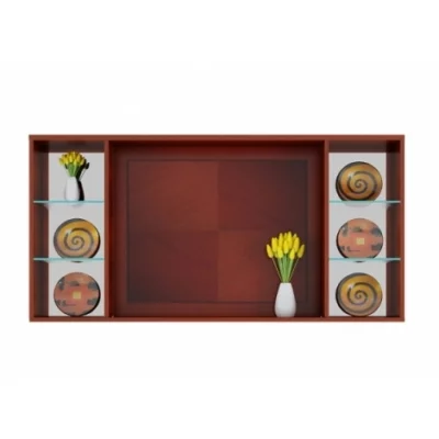 TB20125 | Tủ tài liệu trung DKF có ngăn tủ cánh kính mở + khoang không cánh