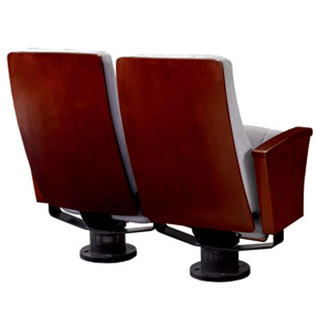 Ghế hội trường nhập khẩu chân trụ, tay vịn ốp gỗ WH526-1