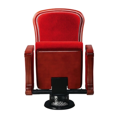 Ghế hội trường khung gỗ, chân trụ bám sàn, đệm mút PU êm ái