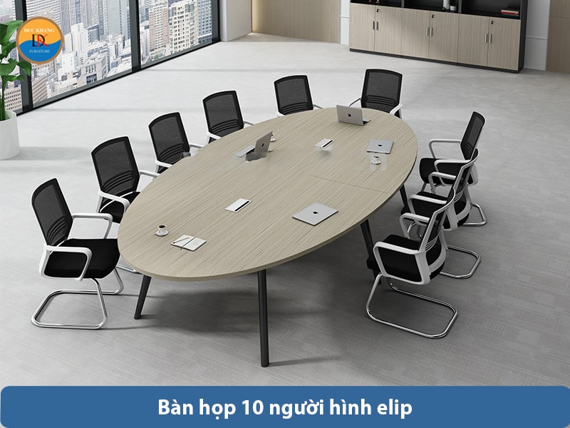 Bàn họp 10 người hình elip