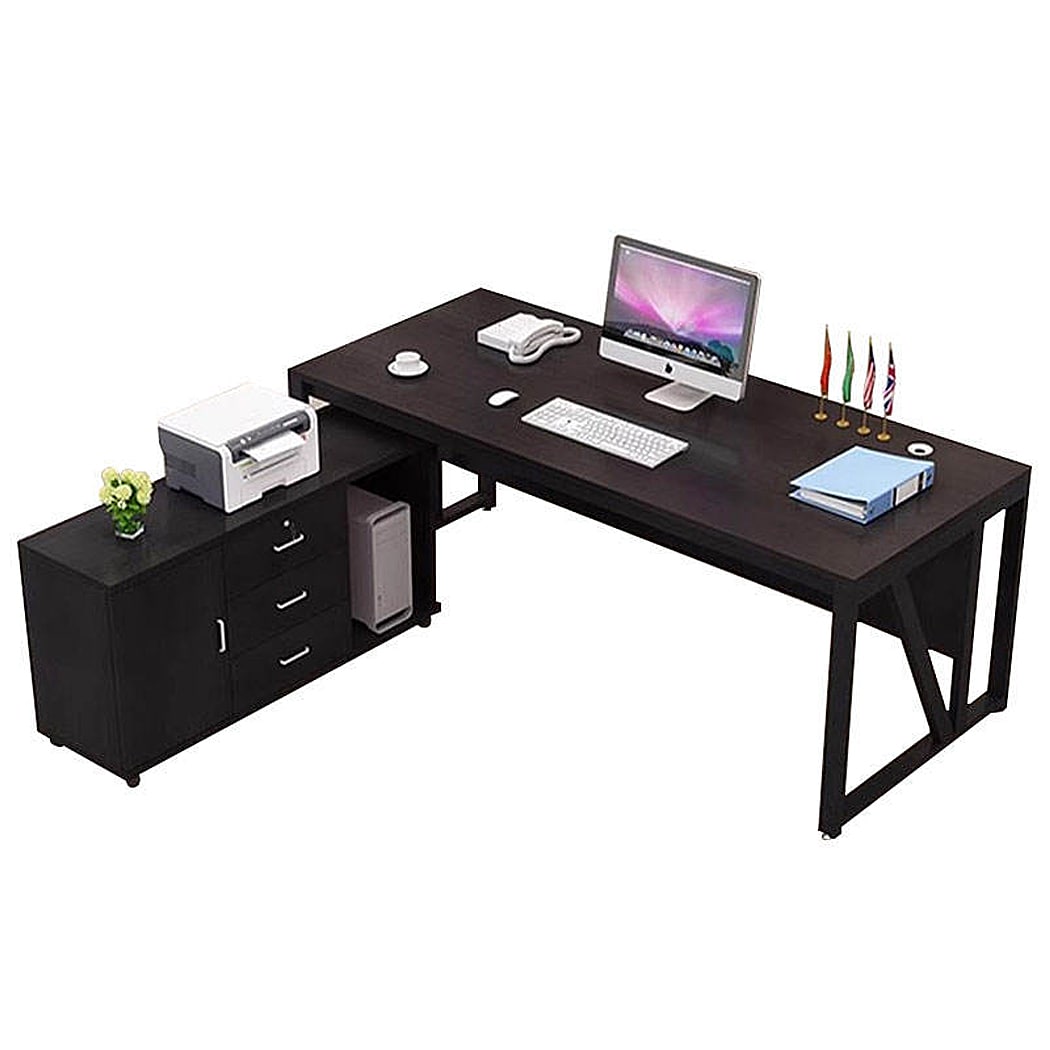 Bàn giám đốc 1m6 chữ L, chân sắt kèm tủ phụ DKBGDCS23 Bàn giám đốc 1m6 chữ L, chân sắt kèm tủ phụ DKBGDCS23