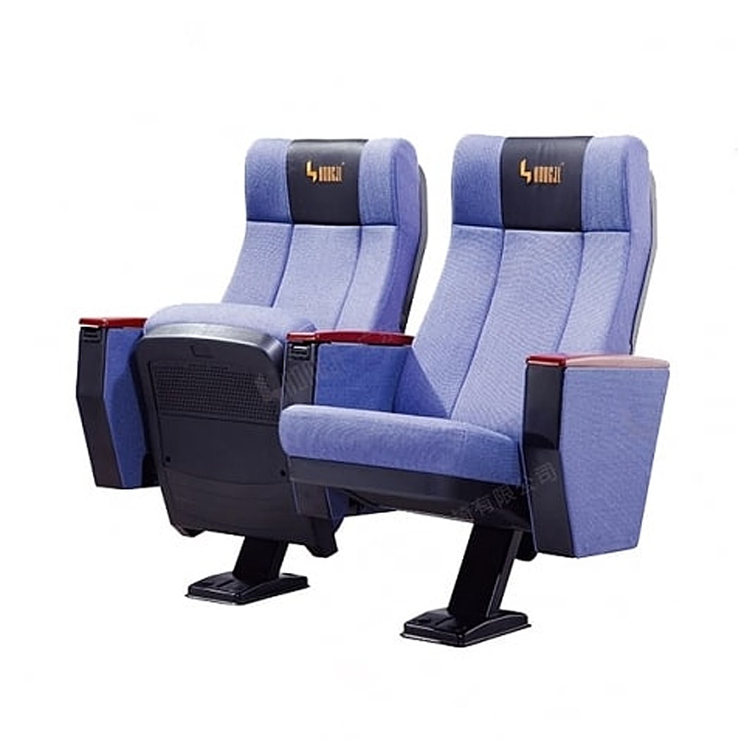 Ghế hội trường nhập khẩu chân trụ, đệm mút đúc lạnh, tay vịn ốp gỗ kèm bàn viết HJ1623 Ghế hội trường nhập khẩu chân trụ, đệm mút đúc lạnh, tay vịn ốp gỗ kèm bàn viết HJ1623