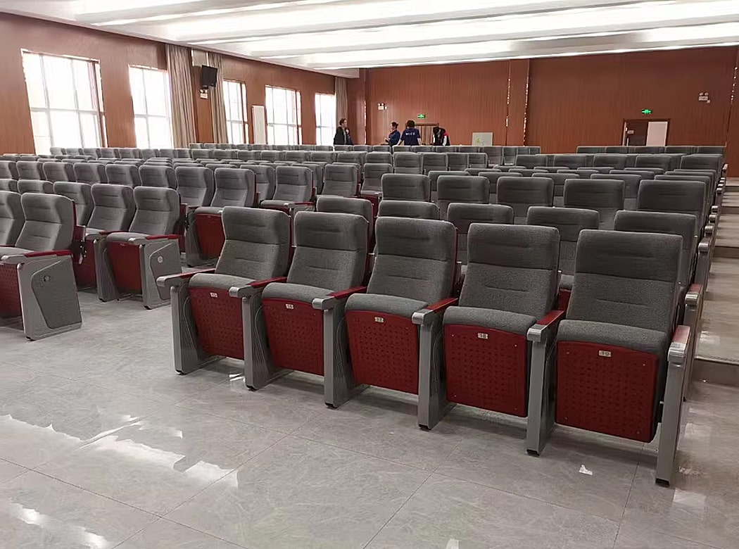 Ghế hội trường nhập khẩu tay vịn ốp gỗ, khung thép, ốp gỗ ván dán kèm bàn viết WH8023-1 Ghế hội trường nhập khẩu tay vịn ốp gỗ, khung thép, ốp gỗ ván dán kèm bàn viết WH8023-1