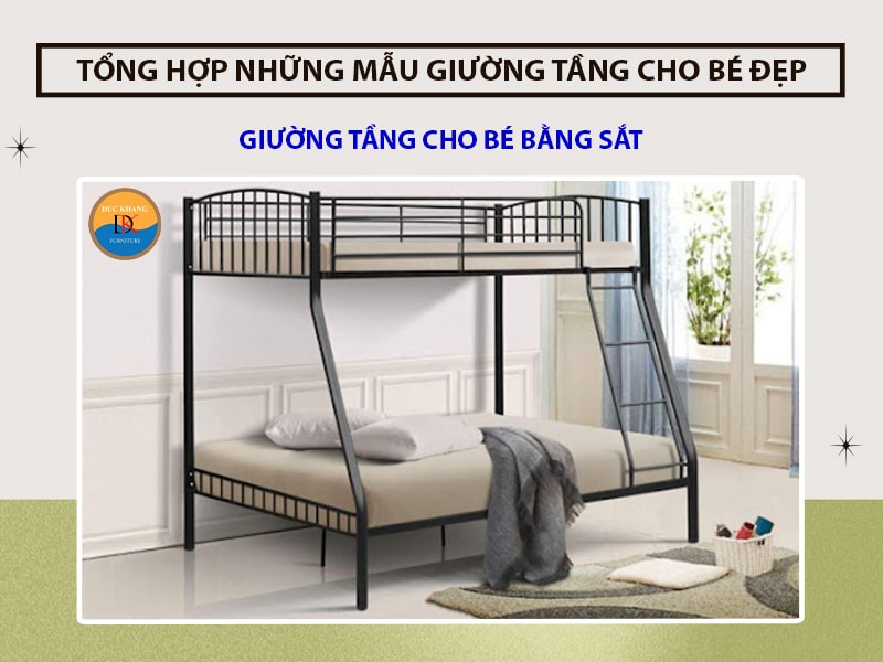 Giường tầng cho bé bằng sắt