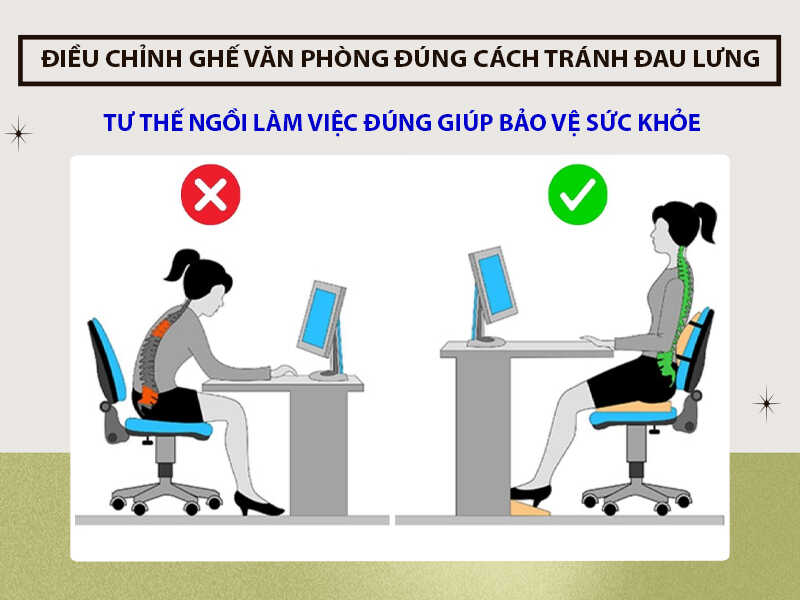 Tư thế ngồi làm việc đúng giúp bảo vệ sức khỏe