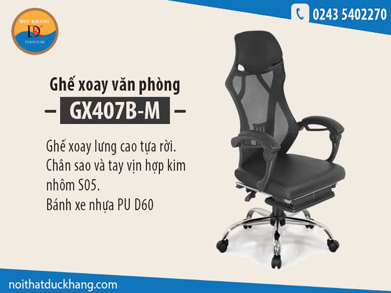 Ghế xoay lưng lưới GX407B-M