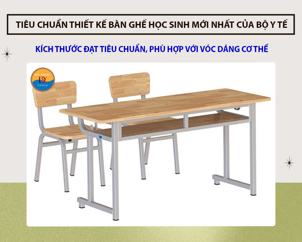 Tiêu chuẩn thiết kế bàn ghế học sinh mới nhất của bộ Y tế