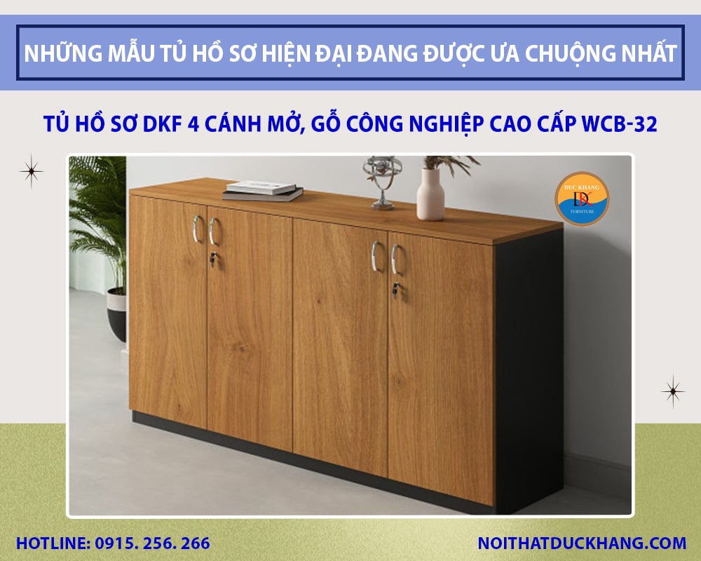 Tủ hồ sơ DKF 4 cánh mở, gỗ công nghiệp cao cấp WCB-32 Tủ hồ sơ DKF 4 cánh mở, gỗ công nghiệp cao cấp WCB-32