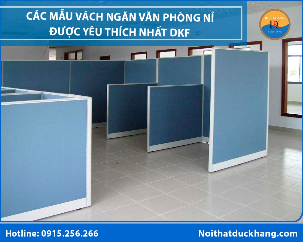 Các mẫu vách ngăn văn phòng nỉ được yêu thích nhất Đức Khang