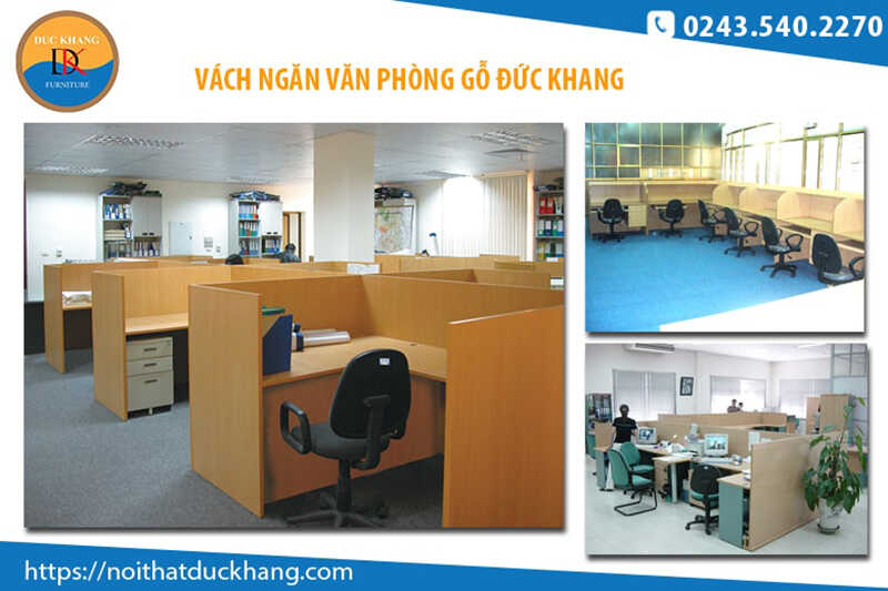 Vách ngăn văn phòng khung nhôm gỗ: Khoảng 600.000 – 1.000.000/m2