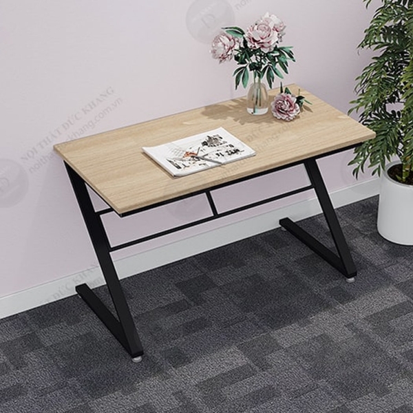 Bàn làm việc chân sắt chữ Z 1m2 mặt gỗ công nghiệp sang trọng DKIRZ01