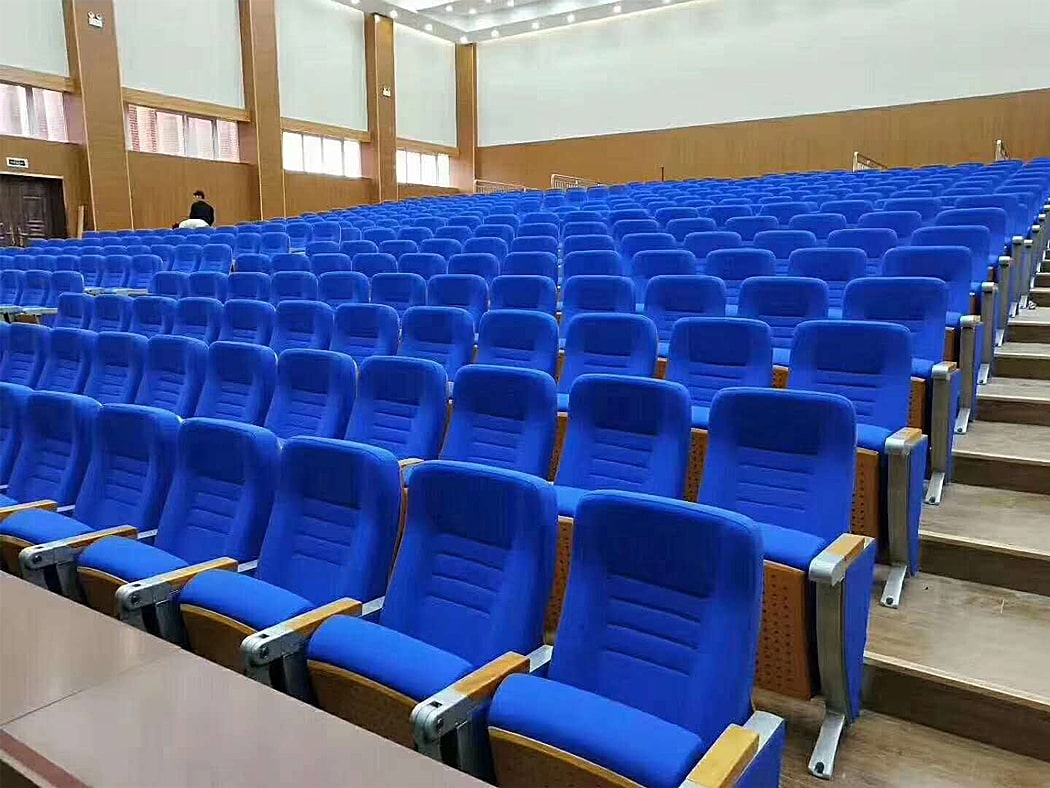 Ghế hội trường có bàn viết, chân nhôm đúc, tay vịn ốp gỗ tự nhiên WH8012-2 Ghế hội trường có bàn viết, chân nhôm đúc, tay vịn ốp gỗ tự nhiên WH8012-2