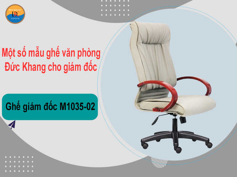 Ghế giám đốc xoay tay vịn gỗ Đức Khang M1035-02