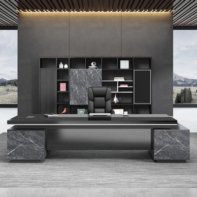 Bàn giám đốc gỗ công nghiệp 2m chữ L, kèm tủ phụ tiện lợi DKBGDHD28