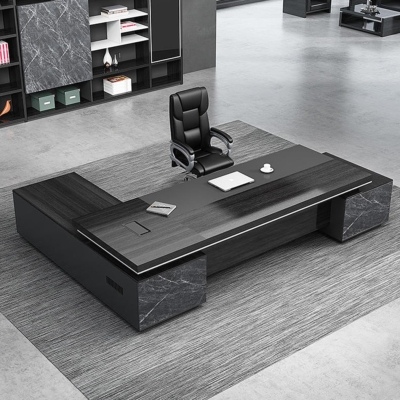 Bàn giám đốc gỗ công nghiệp 2m chữ L, kèm tủ phụ tiện lợi DKBGDHD28